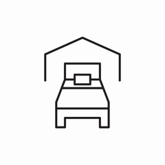 one bed room icon sign vector