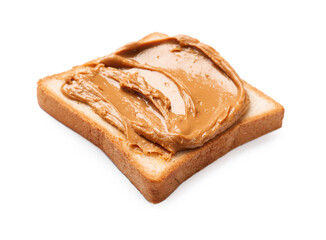 Delicious sandwich with peanut butter isolated white