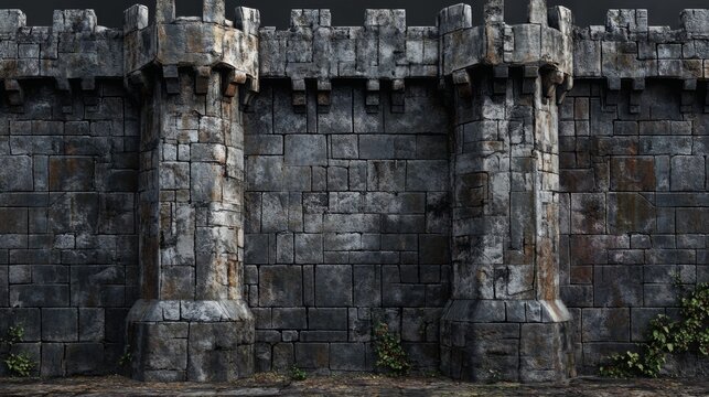 Medieval Stone Fortress Wall