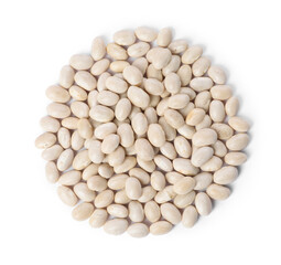 Dried beans isolated on white, top view