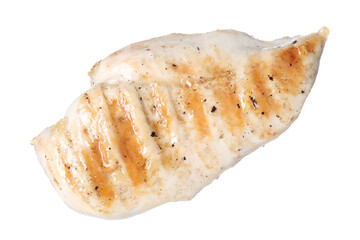 Delicious grilled chicken breast isolated on white