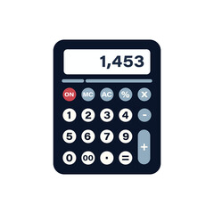 Calculator for mathematics. Education, finance, business and science. Vector illustration