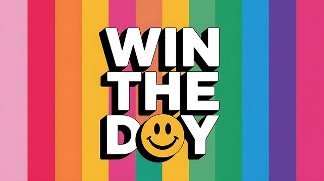 Win the Day T-shirt Design Motivational Quote, Illustartion,Typography,Banner,Poster