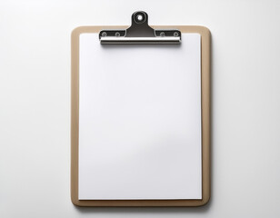 Clipboard lying down, isolated on a white background