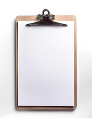 Clipboard lying down, isolated on a white background
