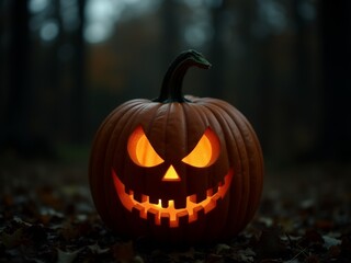 Halloween Spooky Scene 01 Carved Pumpkin