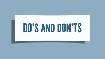 Do’s and Don’ts. A card isolated on blue background.