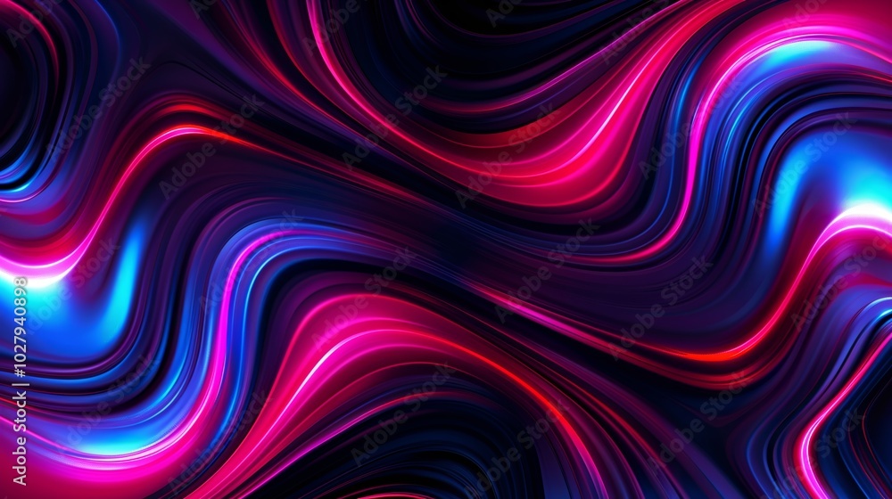 Aufkleber abstract background with neon wavy lines creating a vibrant and modern design