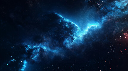 Fototapeta premium The image is a blue and gold swirl with a lot of glitter