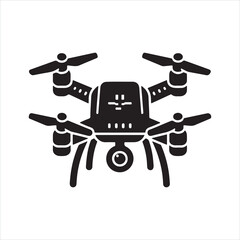 Drone silhouette on white background
