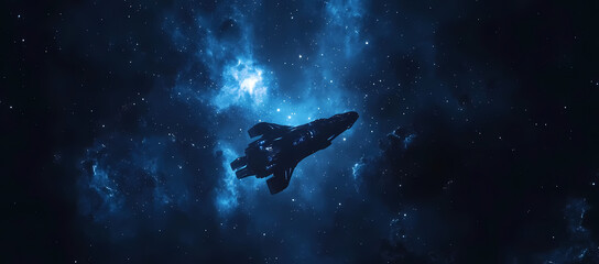 Fototapeta premium A massive space station floating in the sky, with a futuristic style featuring large glass windows and a white metal exterior Generative AI .