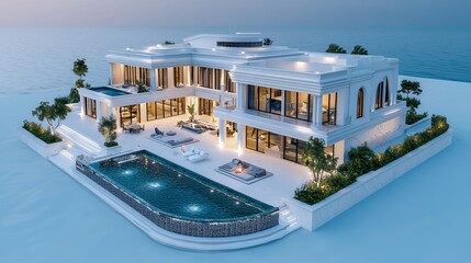 Modern Luxury Villa 3D Floor Plan and Model