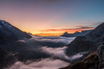 Sunset over the Fog - Sustenpass