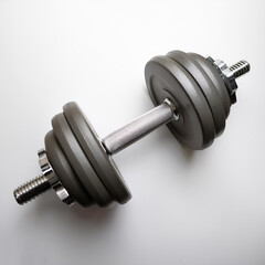 Naklejka premium Dumbbell lying down, isolated on a white background