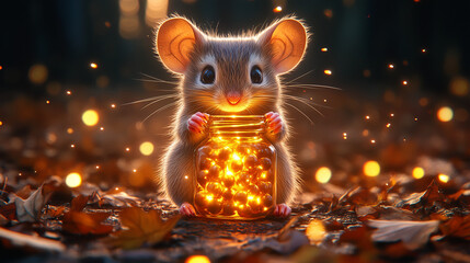 Sur fond blanc, une jolie souris blanche aux yeux vifs se démarque, captivant par sa fourrure douce et son charme amusant.