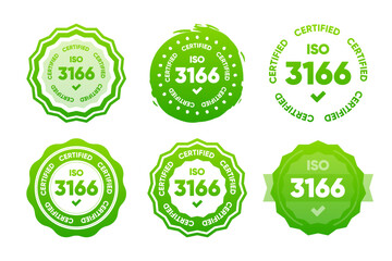 3166 Iso certified standarts collection. International Organization for Standardization stamp. Vector illustration.