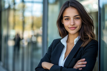 Confident Business Woman Portrait in Modern Office