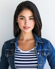 Fototapeta premium Stylish Portrait of a Woman in a Fitted Outfit