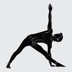 Fitness Men Poses Vector Illustrations