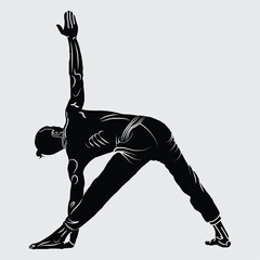 Fitness Men Poses Vector Illustrations