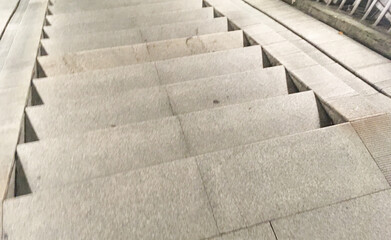Accessible Public space staircase with Ramp for bike and stroller luggage - Stock Image
