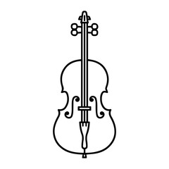 cello icon or modern line symbol. Vector line art and icon design with bold outline. Black and white Pixel Perfect minimalistic symbol isolated white background. Silhouette simple thin sign © GOLDMAN