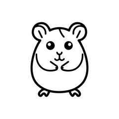 hamster icon or modern line symbol. Vector line art and icon design with bold outline. Black and white Pixel Perfect minimalistic symbol isolated white background. Silhouette simple thin sign