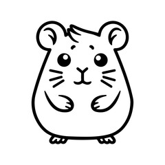hamster icon or modern line symbol. Vector line art and icon design with bold outline. Black and white Pixel Perfect minimalistic symbol isolated white background. Silhouette simple thin sign