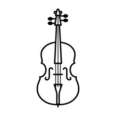 Fototapeta premium cello icon or modern line symbol. Vector line art and icon design with bold outline. Black and white Pixel Perfect minimalistic symbol isolated white background. Silhouette simple thin sign