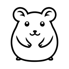 hamster icon or modern line symbol. Vector line art and icon design with bold outline. Black and white Pixel Perfect minimalistic symbol isolated white background. Silhouette simple thin sign