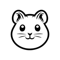 hamster icon or modern line symbol. Vector line art and icon design with bold outline. Black and white Pixel Perfect minimalistic symbol isolated white background. Silhouette simple thin sign