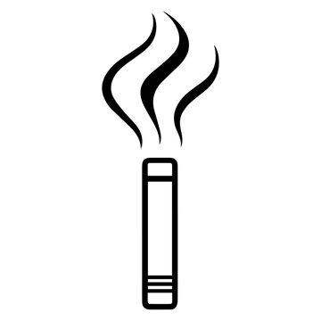 recommend clip art: cigarette butt icon or modern line symbol. Vector line art and icon design with bold outline. Black and white Pixel Perfect minimalistic symbol isolated white background. Silhouette simple thin sign