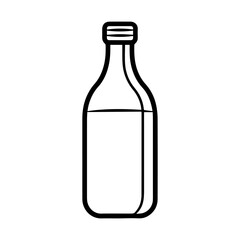 milk icon or modern line symbol. Vector line art and icon design with bold outline. Black and white Pixel Perfect minimalistic symbol isolated white background. Silhouette simple thin sign