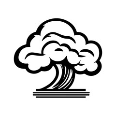 storm icon or modern line symbol. Vector line art and icon design with bold outline. Black and white Pixel Perfect minimalistic symbol isolated white background. Silhouette simple thin sign