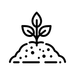 manure icon or modern line symbol. Vector line art and icon design with bold outline. Black and white Pixel Perfect minimalistic symbol isolated white background. Silhouette simple thin sign