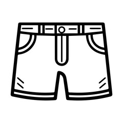 shorts icon or modern line symbol. Vector line art and icon design with bold outline. Black and white Pixel Perfect minimalistic symbol isolated white background. Silhouette simple thin sign