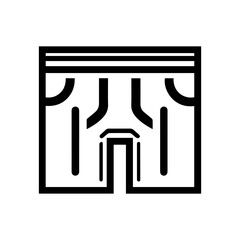 shorts icon or modern line symbol. Vector line art and icon design with bold outline. Black and white Pixel Perfect minimalistic symbol isolated white background. Silhouette simple thin sign