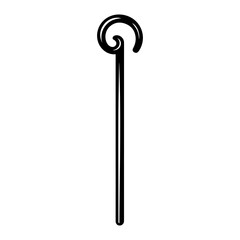 cane icon or modern line symbol. Vector line art and icon design with bold outline. Black and white Pixel Perfect minimalistic symbol isolated white background. Silhouette simple thin sign