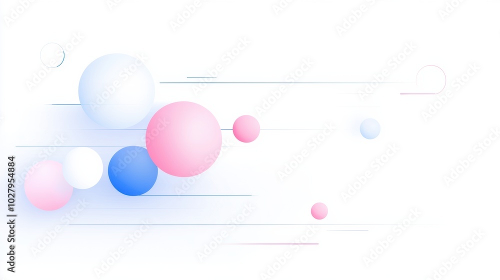 Poster abstract circles and lines on soft white background