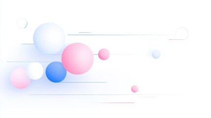 Abstract Circles and Lines on Soft White Background