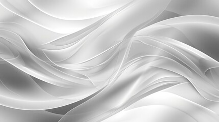 Obraz premium Abstract white and gray background with wavy lines flowing, creating a sense of elegance and movement
