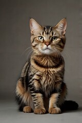 Obraz premium cute cat animal in a state of anger with a scary expression and a very sharp gaze, with generative ai