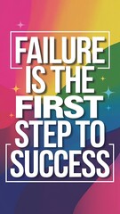 Failure is the First Step to Success T-shirt Design Motivational Quote, Illustartion,Typography,Banner,Poster