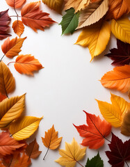 autumn leaves isolated on white background