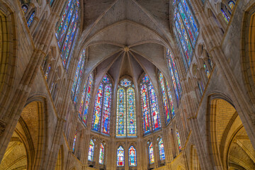 Fototapeta premium Gothic European cathedral, Leon cathedral