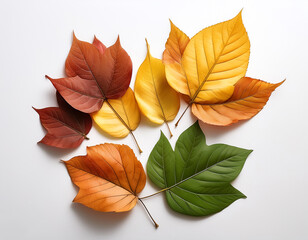 Fototapeta premium autumn leaves isolated on white background