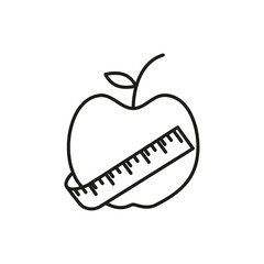 apple flat line symbol set.