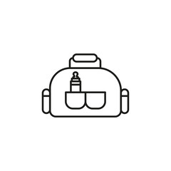Baby bag icon flat line symbol set.