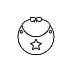 Baby bib icon flat line symbol set.