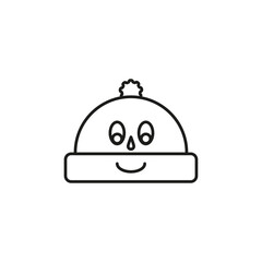 Baby hat icon flat line symbol set.